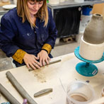 Kate Langrish-Smith working in her studio 2019